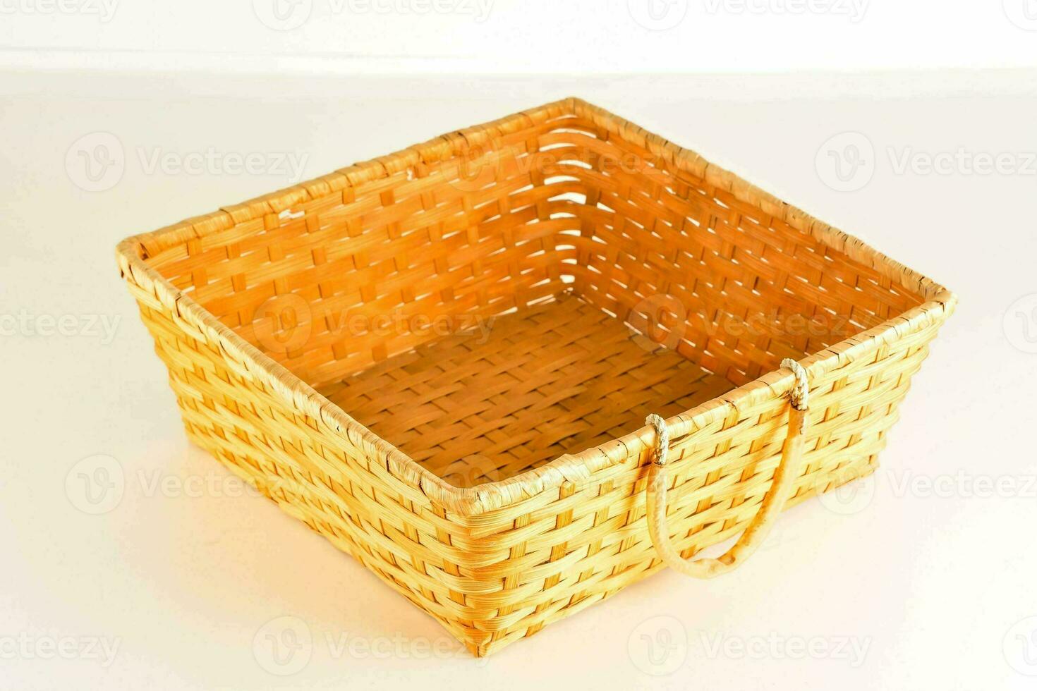 Woven basket close-up photo