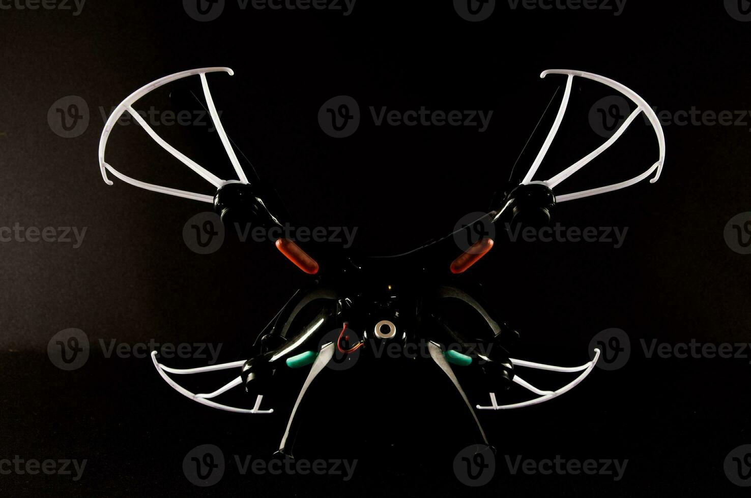 Drone on black background photo