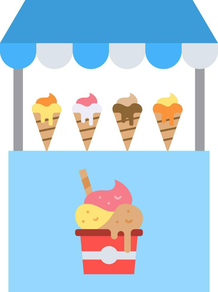 Ice Cream Stall icon vector image.