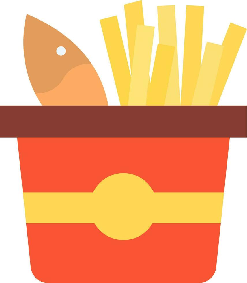pescado y papas fritas icono vector imagen.