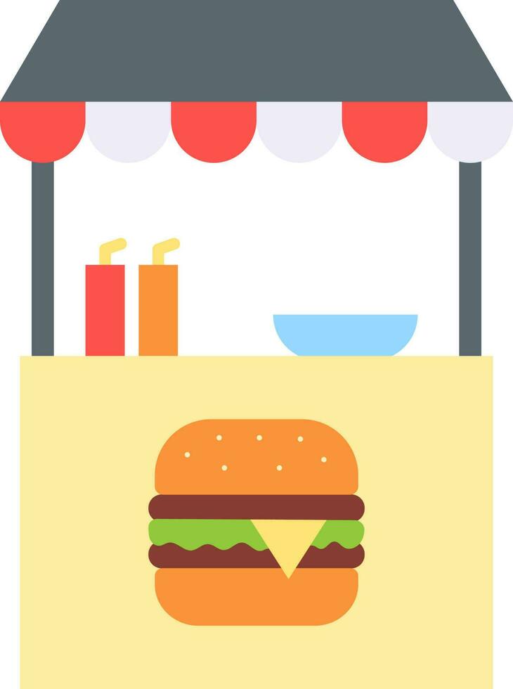 Burger Stall icon vector image.