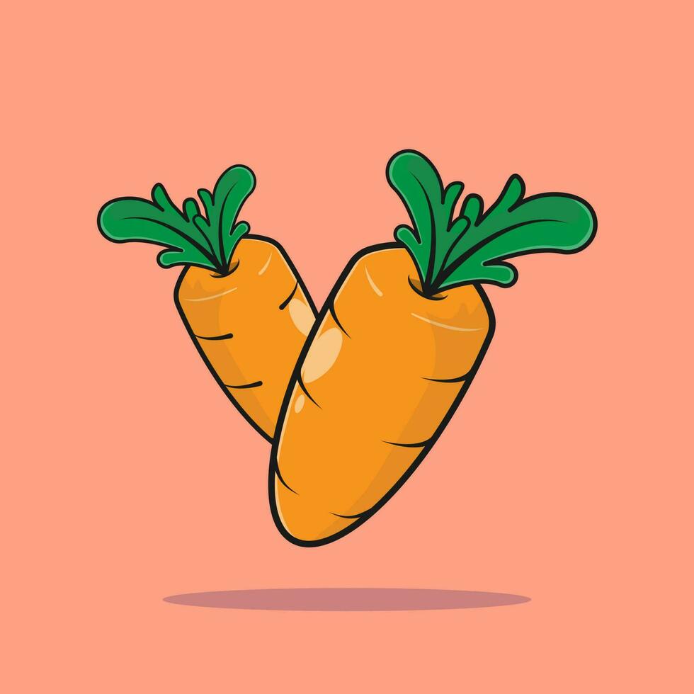 double carrot vector illustration