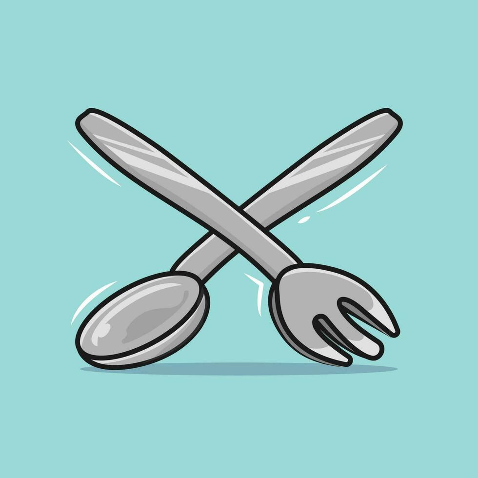 spoon and fork free vector  illustration