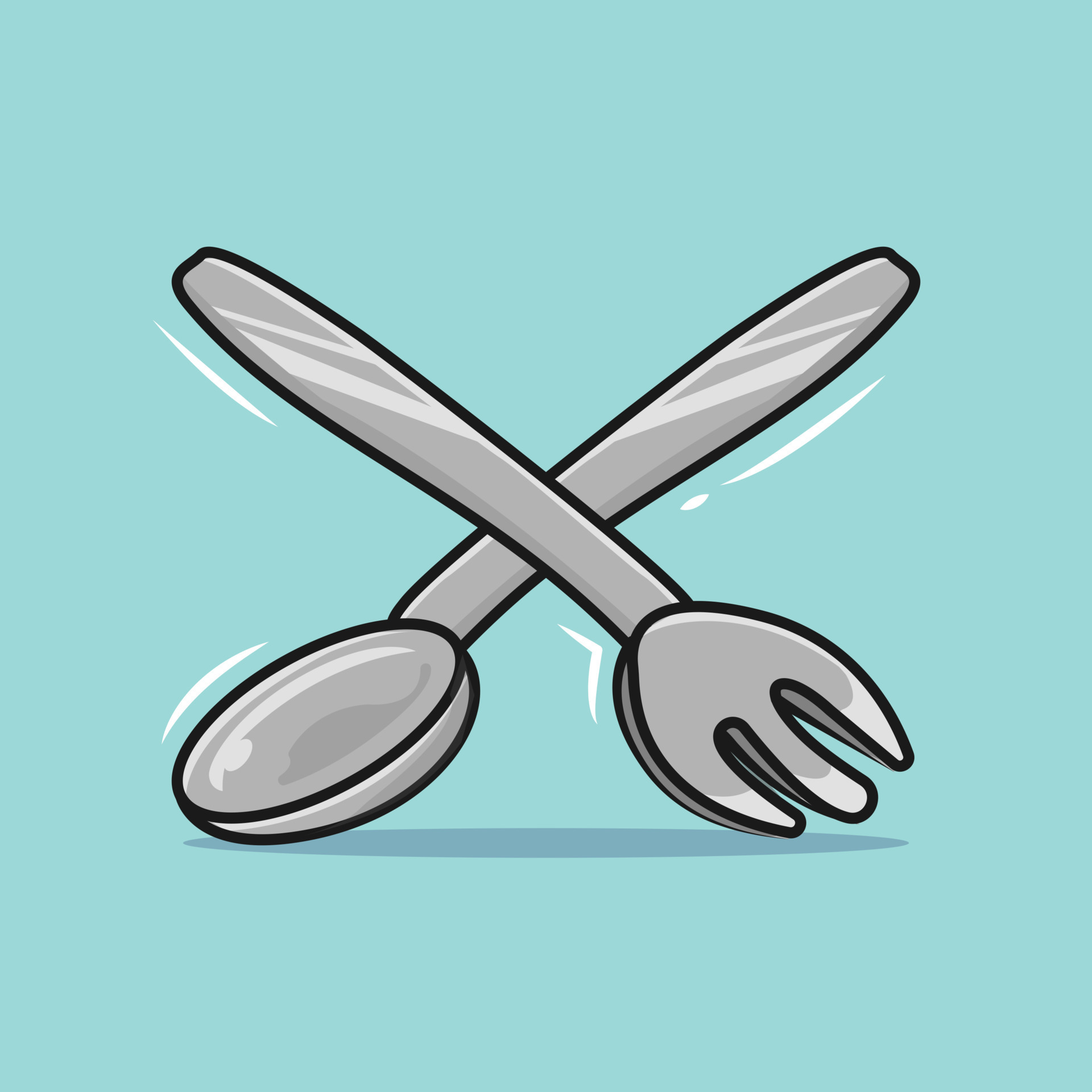 spoon and fork free vector illustration 24231390 Vector Art at Vecteezy