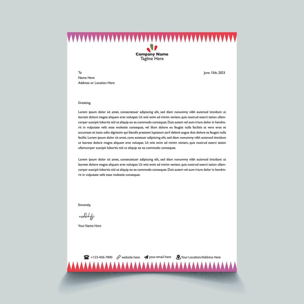 corporate modern business letterhead design template. Free Vector