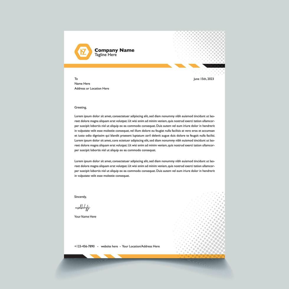 Corporate modern business letterhead design template. vector