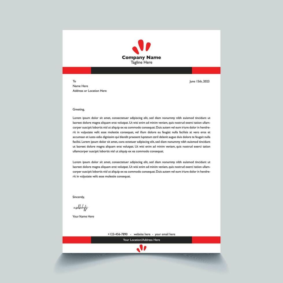 Corporate modern business letterhead design template. vector