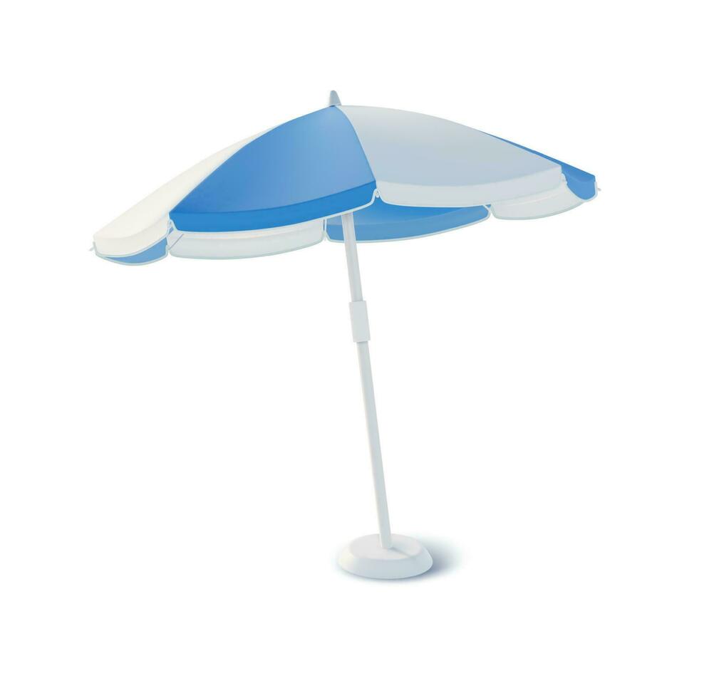 Realistic Detailed 3d Beach Umbrella. Vector illustration of Parasol