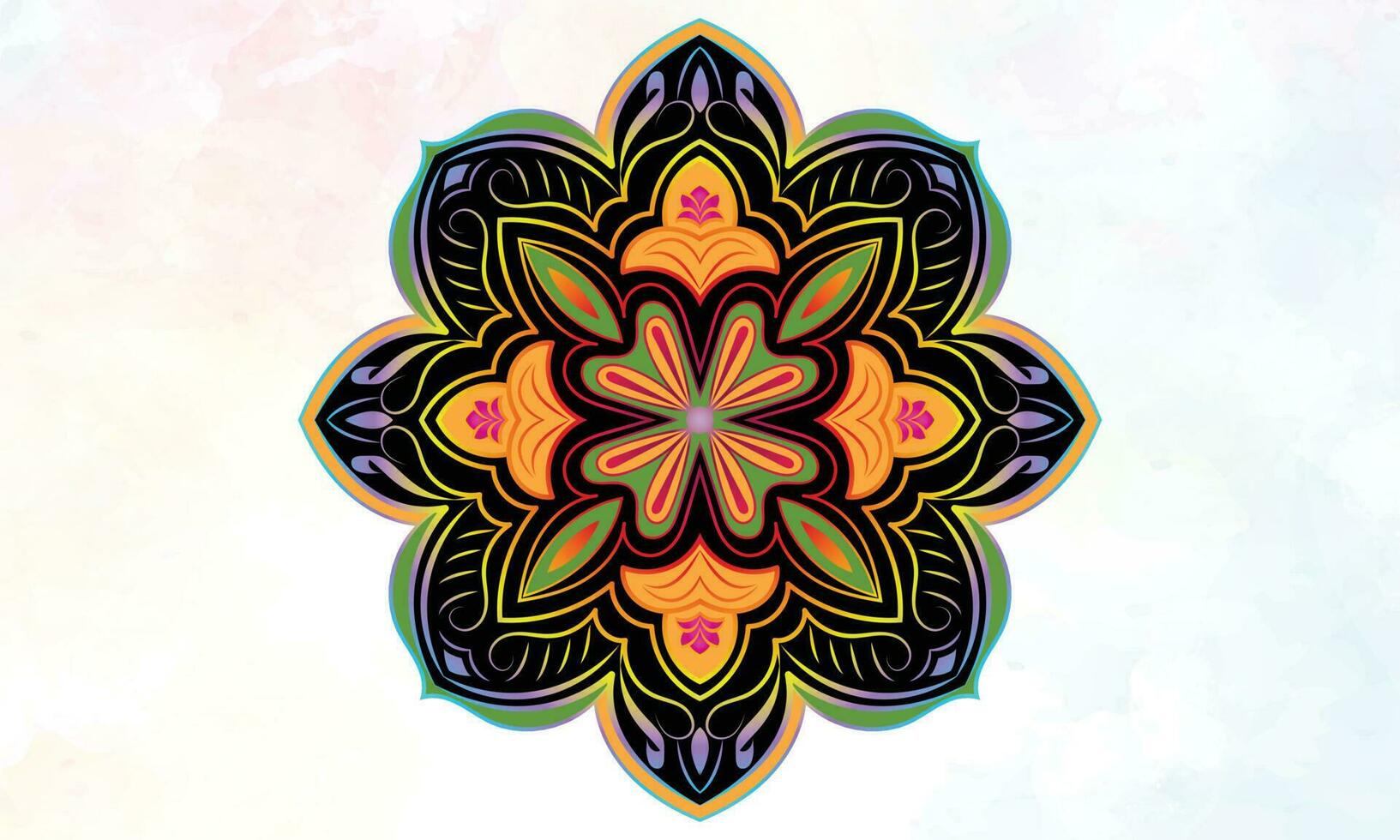 Abstract floral ornament design. Mandala design. vector