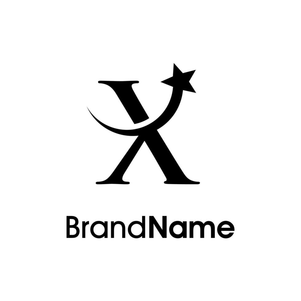 Elegant Initial X Star Logo vector