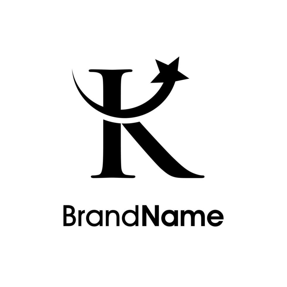 Elegant Initial K Star Logo vector