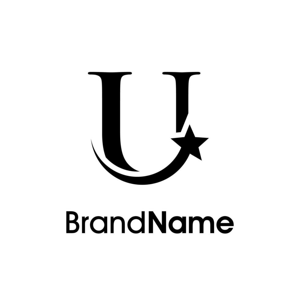 Elegant Initial U Star Logo vector