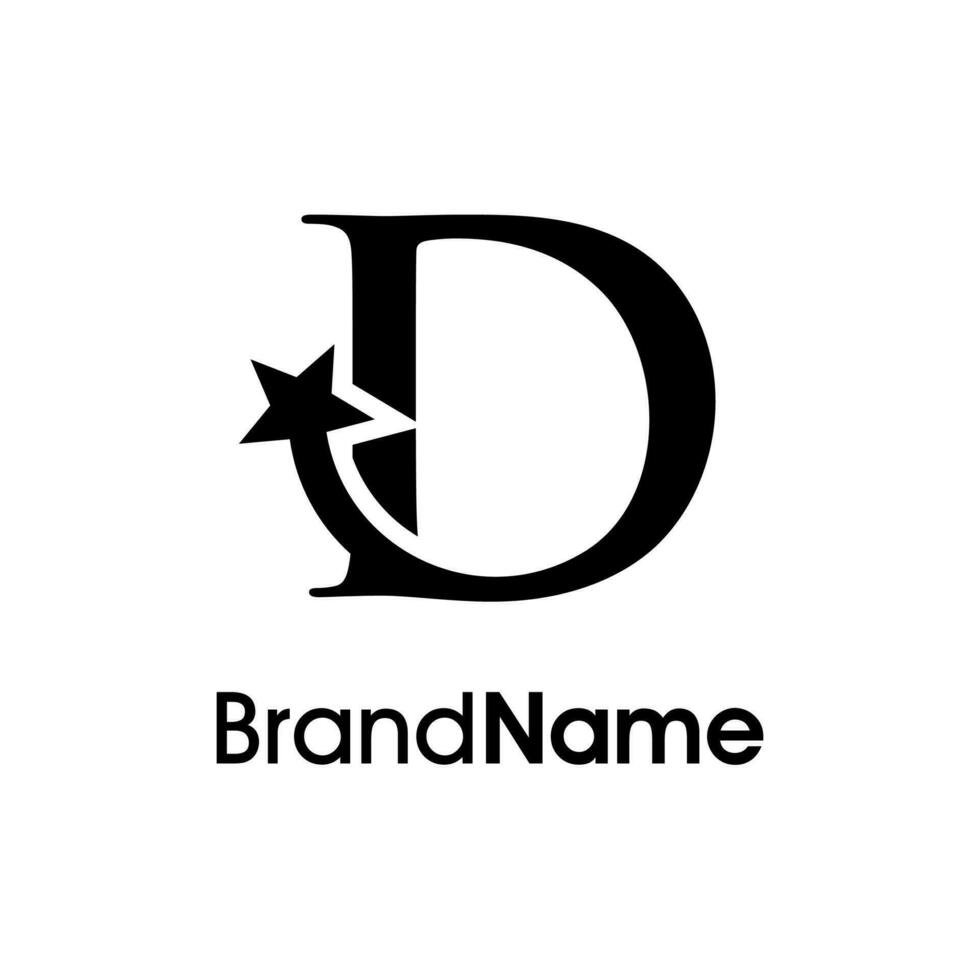 Elegant Initial D Star Logo vector