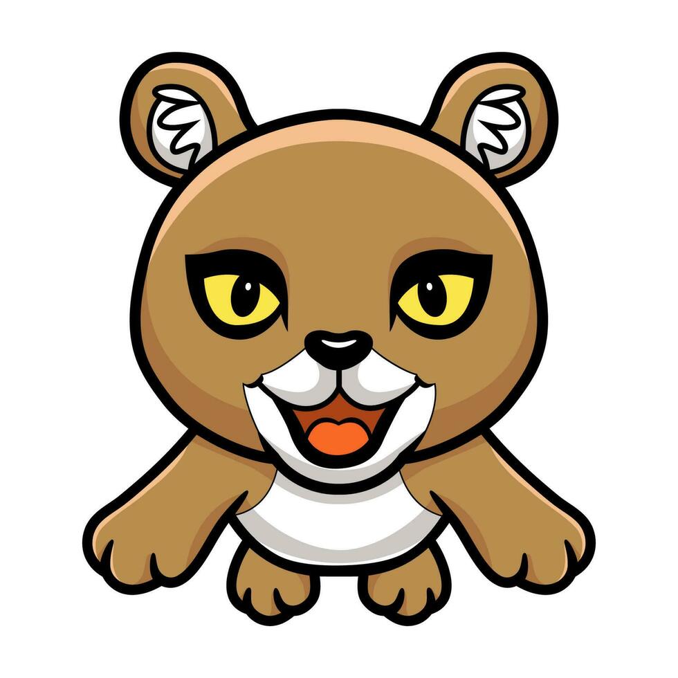 Cute little puma cougar cartoon vector