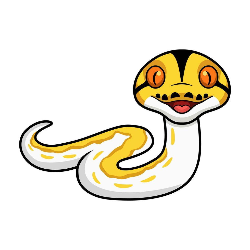 Cute albino tiger reticulated python cartoon vector