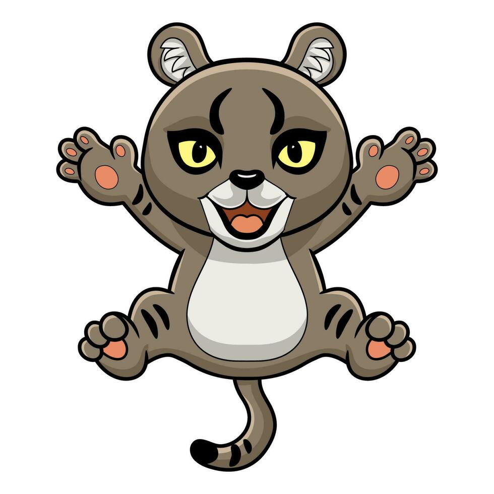 linda pequeño selva gato dibujos animados vector