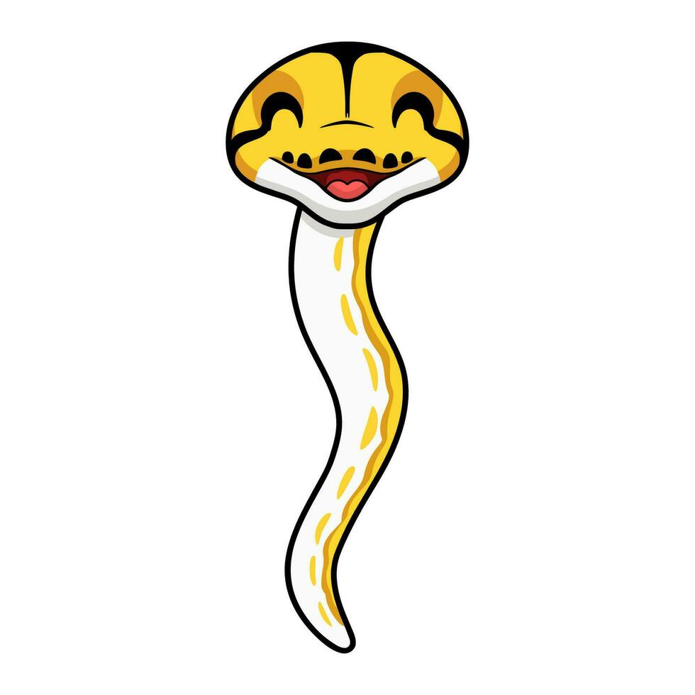 Cute albino tiger reticulated python cartoon vector