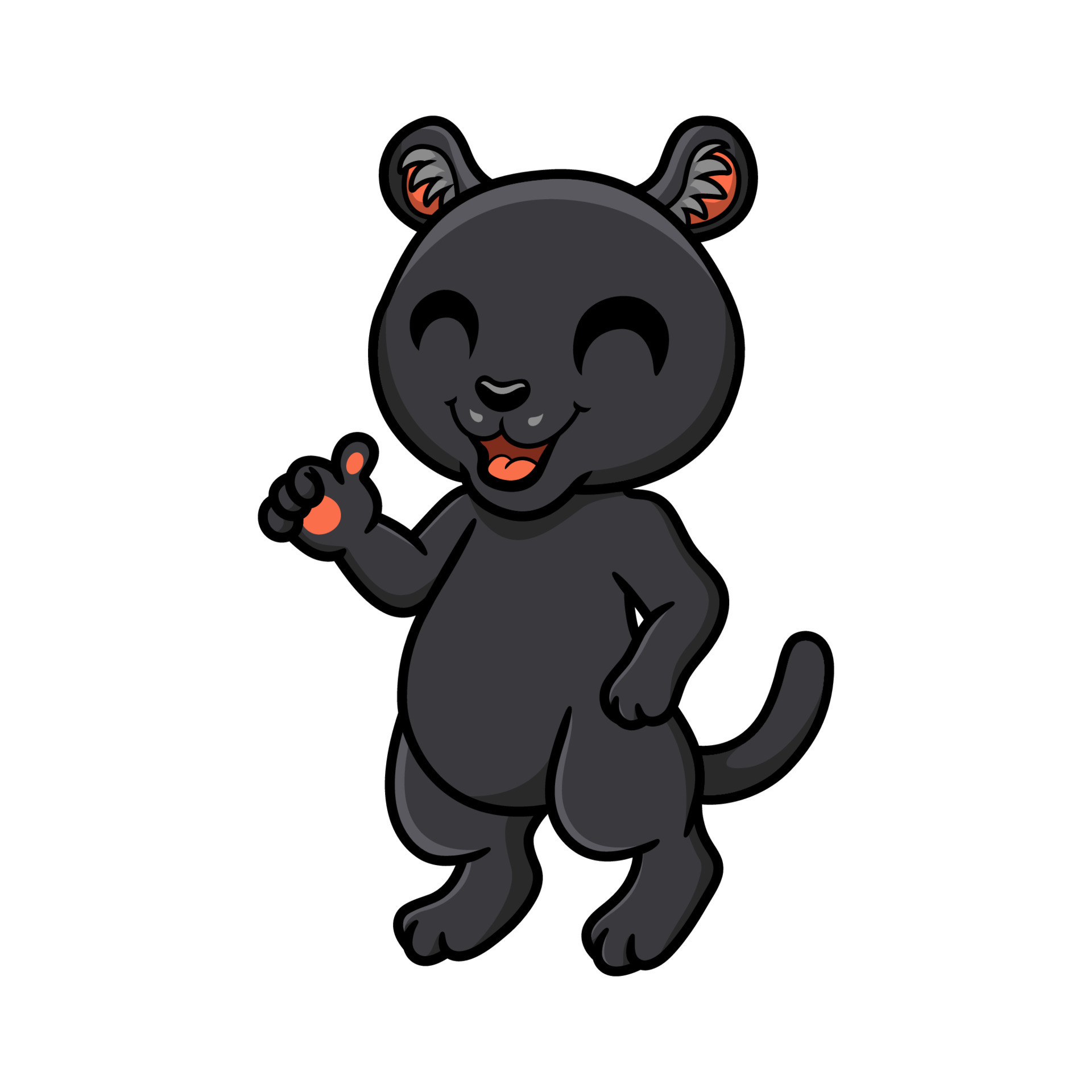 Cute little black panther cartoon giving thumb up 24232134 Vector Art