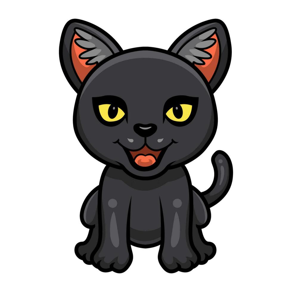 Cute little black panther cartoon vector