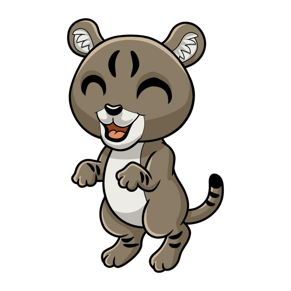 Cute little jungle cat cartoon vector