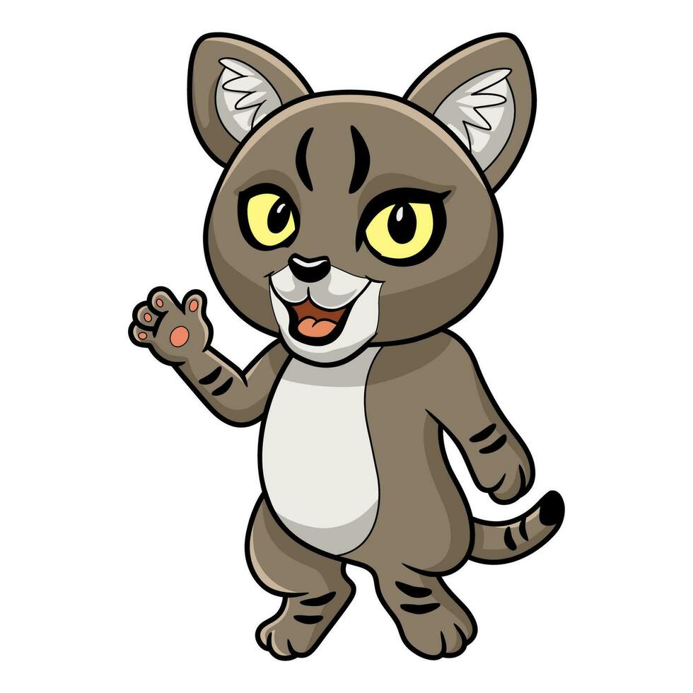 Cute little jungle cat cartoon vector