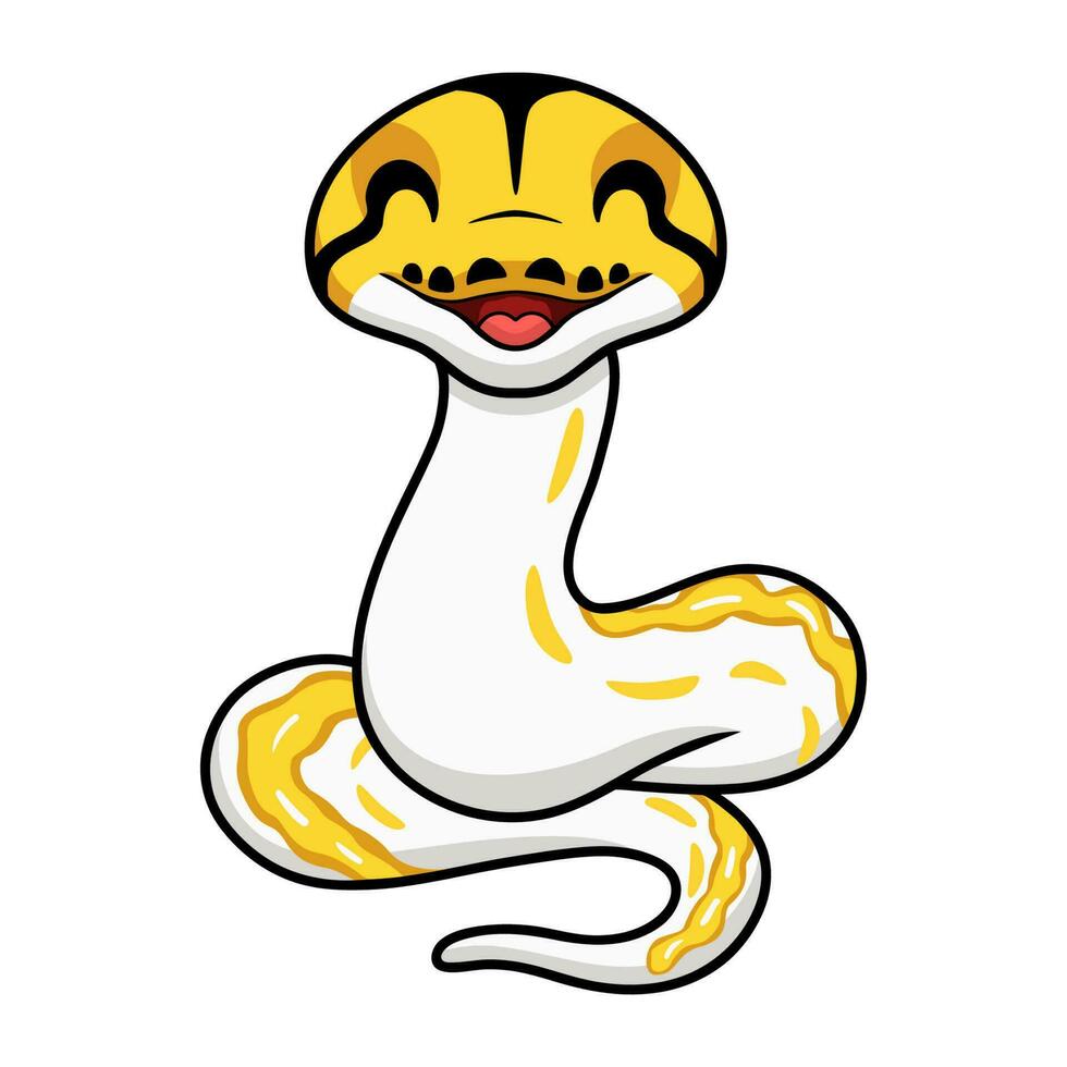 Cute albino tiger reticulated python cartoon vector