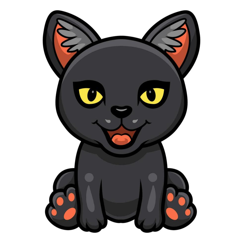 Cute little black panther cartoon vector