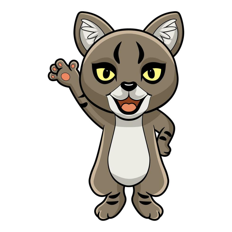 Cute little jungle cat cartoon vector