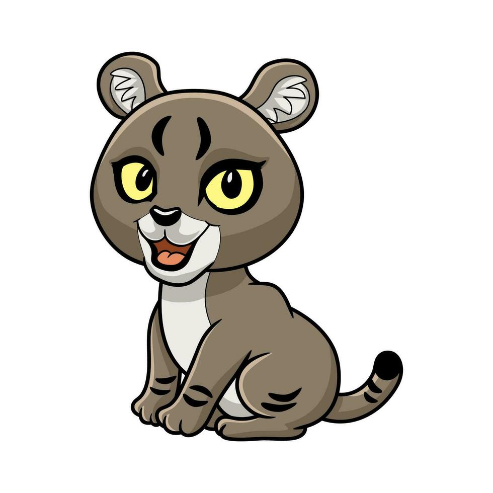 Cute little jungle cat cartoon vector