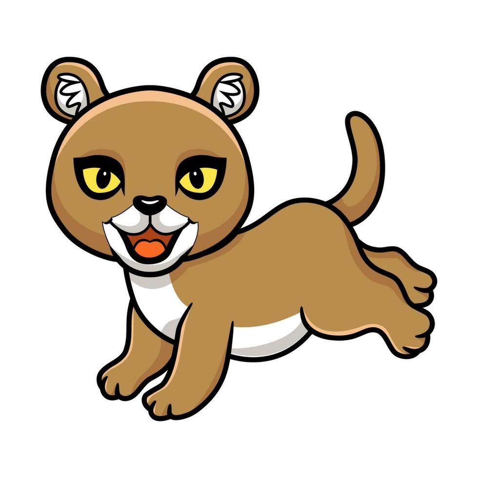 linda pequeño puma Puma dibujos animados vector