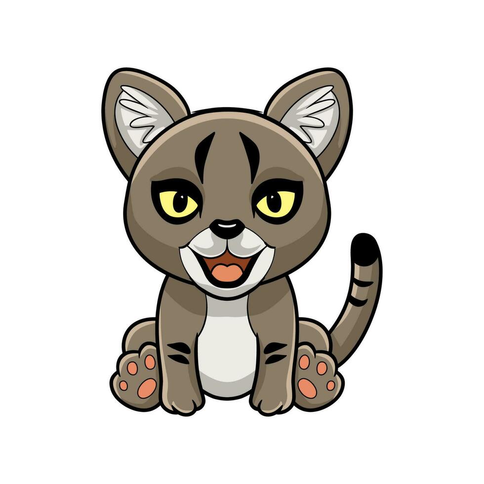 linda pequeño selva gato dibujos animados vector