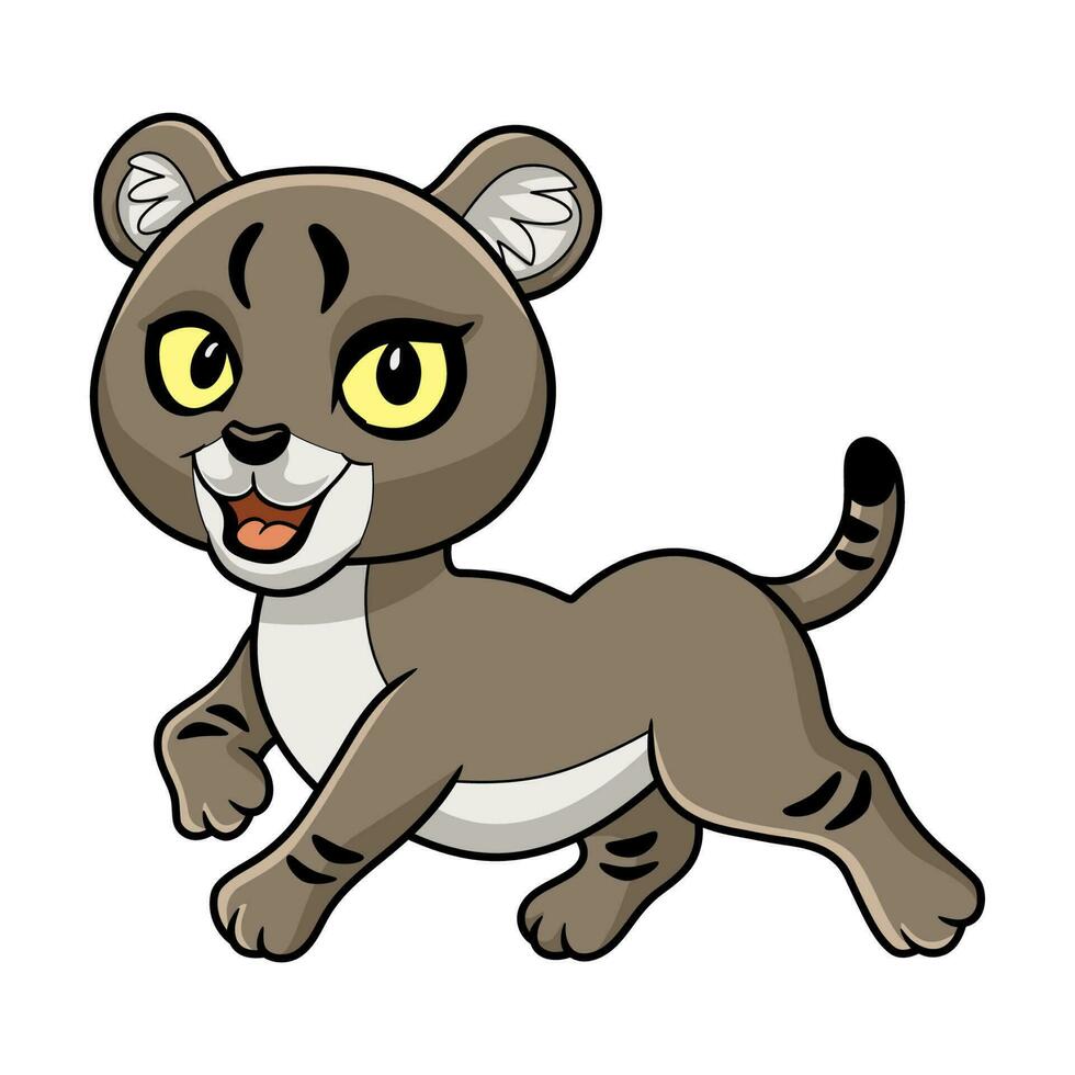 Cute little jungle cat cartoon vector