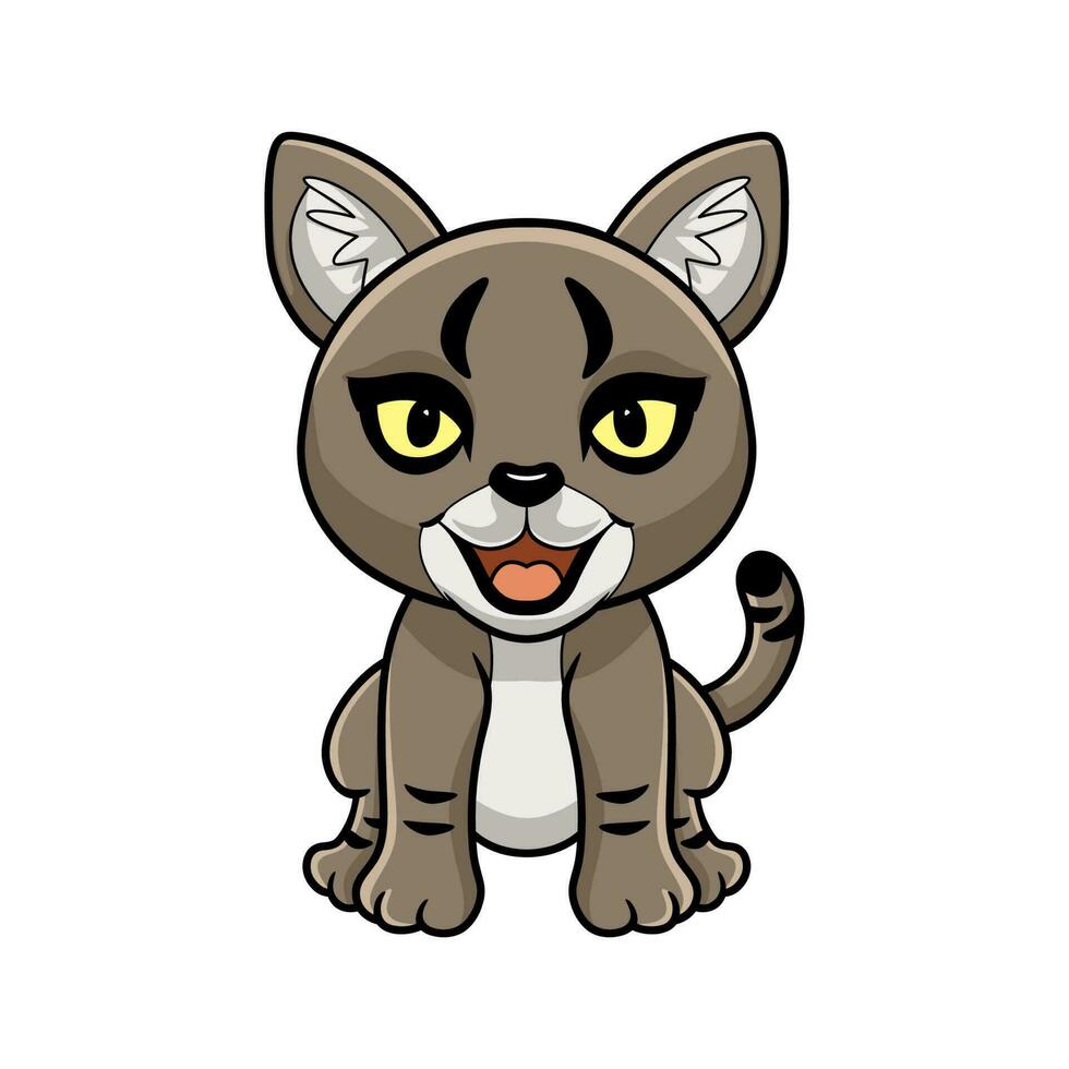 Cute little jungle cat cartoon vector