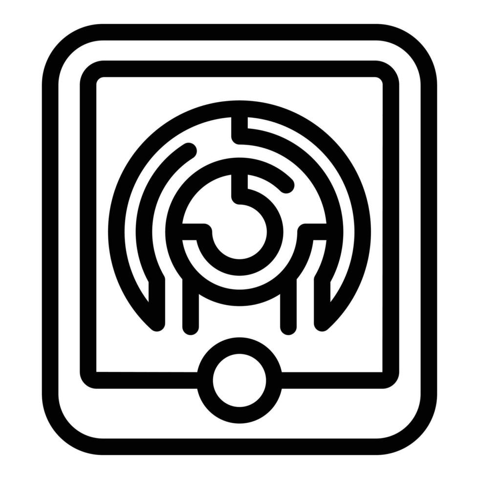 Finger scanner icon outline vector. Hand print vector