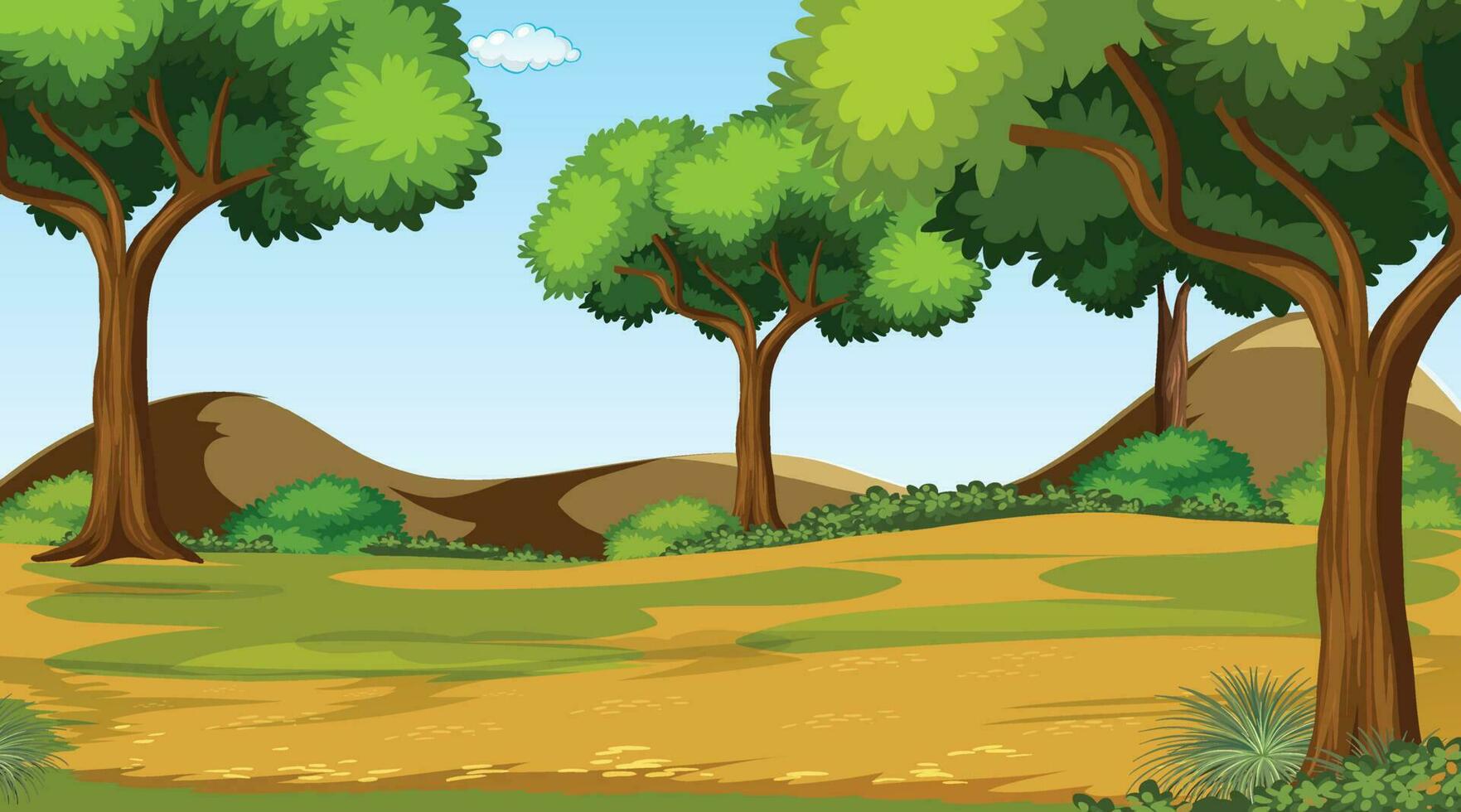 Forest scene with various forest trees 24232342 Vector Art at Vecteezy