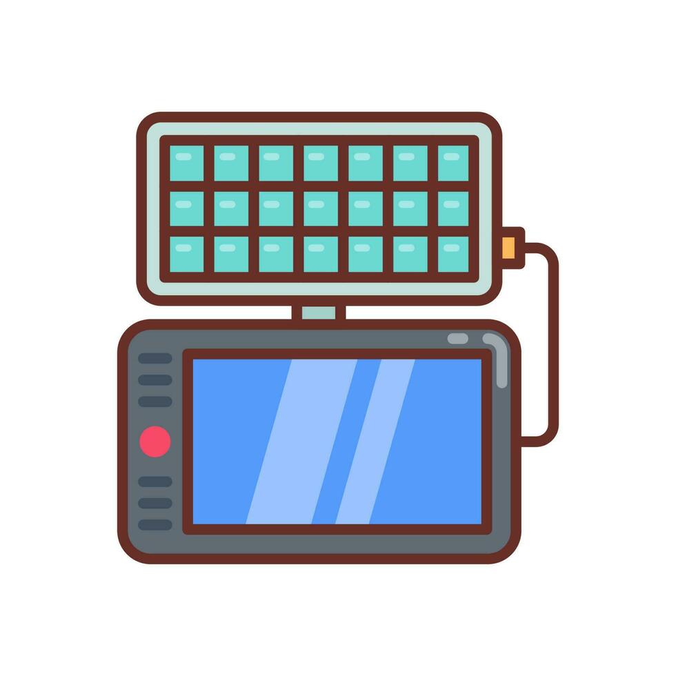 Solar Powered TV icon in vector. Illustration vector