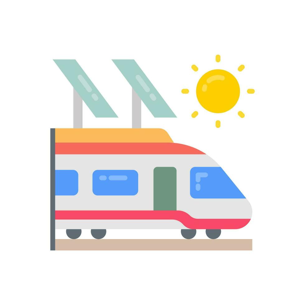 Solar Train icon in vector. Illustration vector