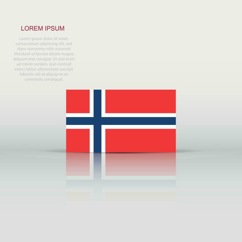 Norway flag icon in flat style. National sign vector illustration. Politic business concept.