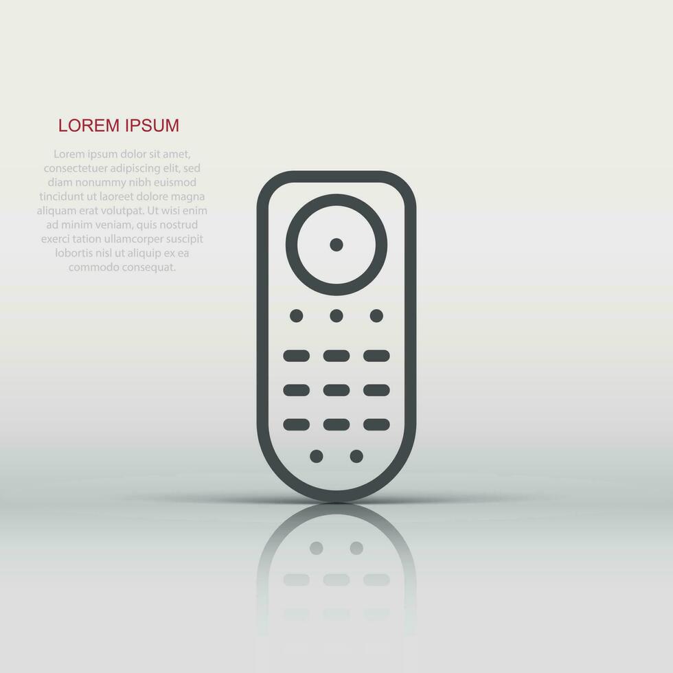 Remote control icon in flat style. Infrared controller vector illustration on white isolated background. Tv keypad business concept.