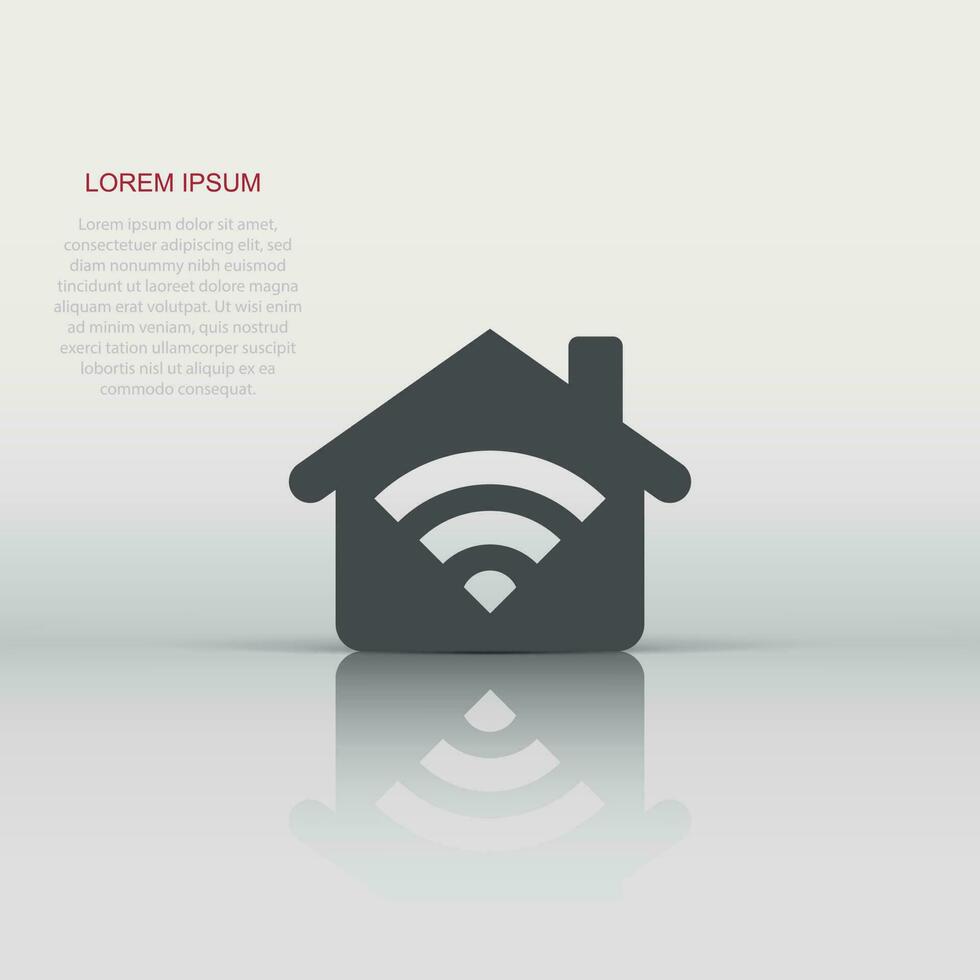 Smart home icon in flat style. House control vector illustration on white isolated background. Smart home business concept.