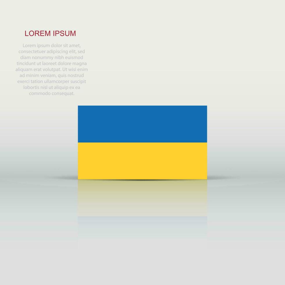 Ukraine flag icon in flat style. National sign vector illustration. Politic business concept.