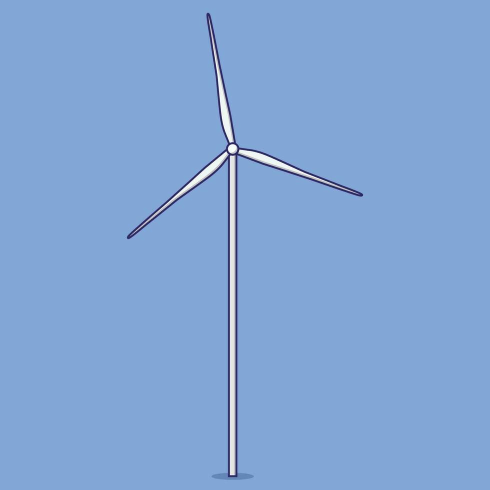 viento turbina vector icono ilustración con contorno para diseño elemento, acortar arte, web, aterrizaje página, pegatina, bandera. plano dibujos animados estilo