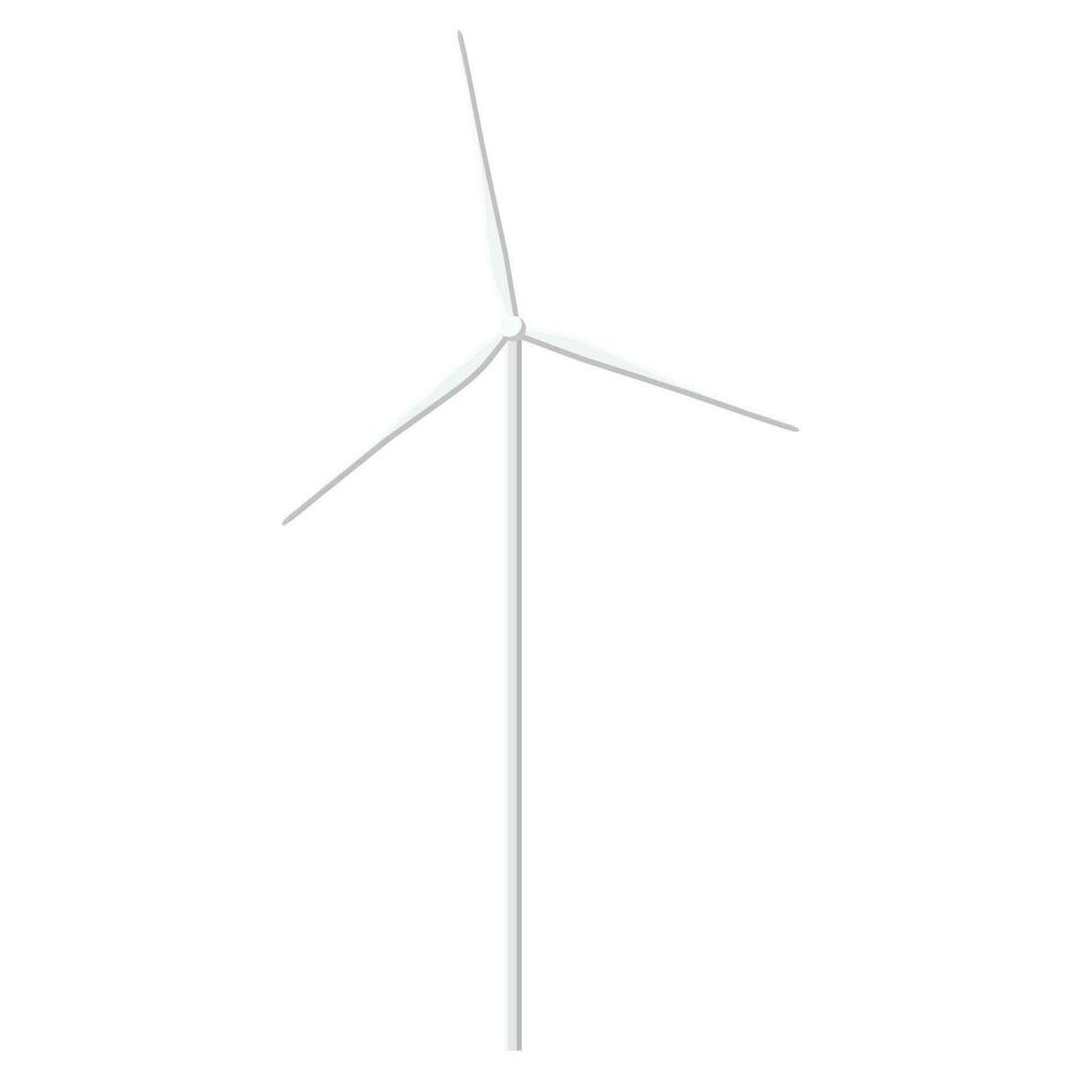 Wind Turbine Flat Illustration. Clean Icon Design Element on Isolated White Background vector