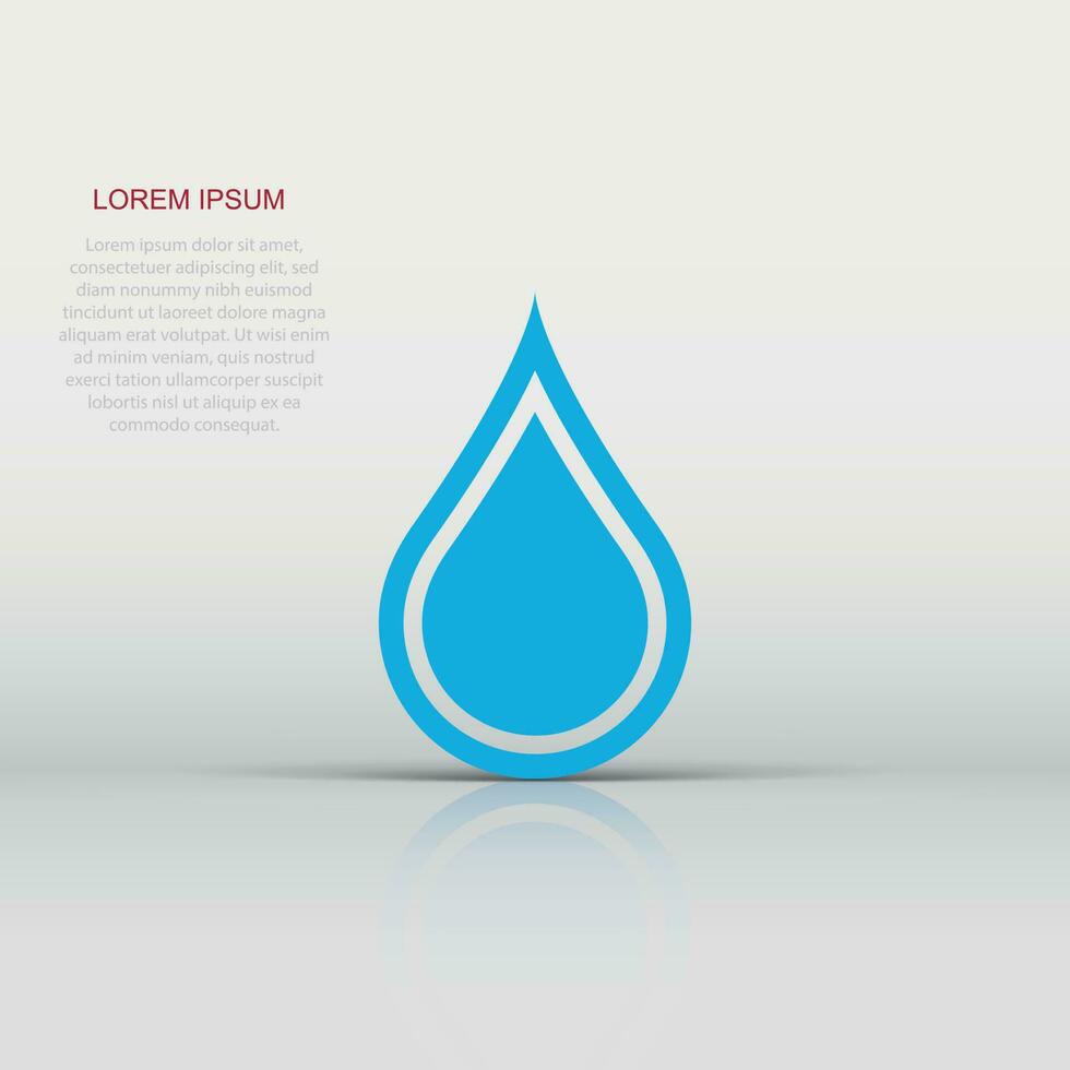 Water drop icon in flat style. Raindrop vector illustration on white isolated background. Droplet water blob business concept.