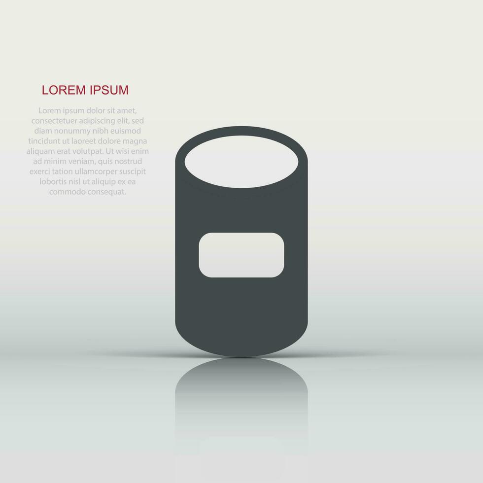 Trash bin garbage icon in flat style. Trash bucket vector illustration on white isolated background. Garbage basket business concept.
