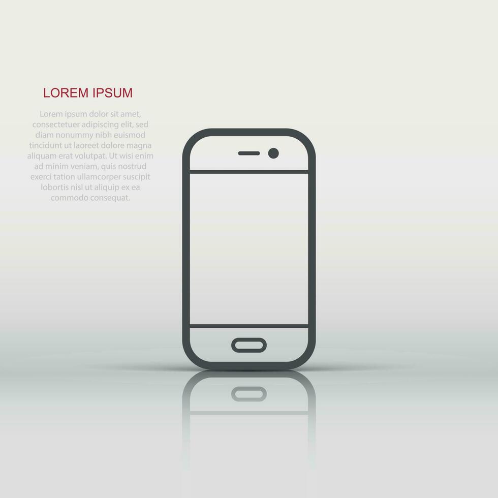 Smartphone icon in flat style. Phone handset vector illustration on white isolated background. Smartphone business concept.