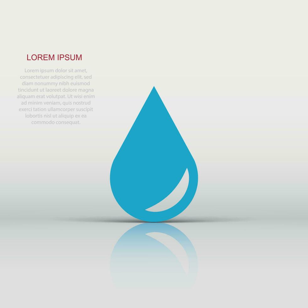 Water drop icon in flat style. Raindrop vector illustration on white isolated background. Droplet water blob business concept.