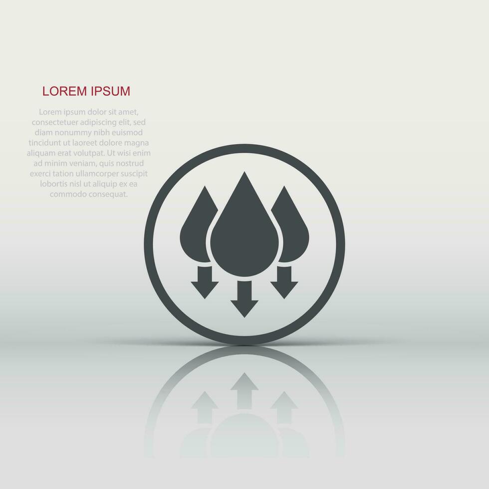 Humidity icon in flat style. Climate vector illustration on white isolated background. Temperature forecast business concept.