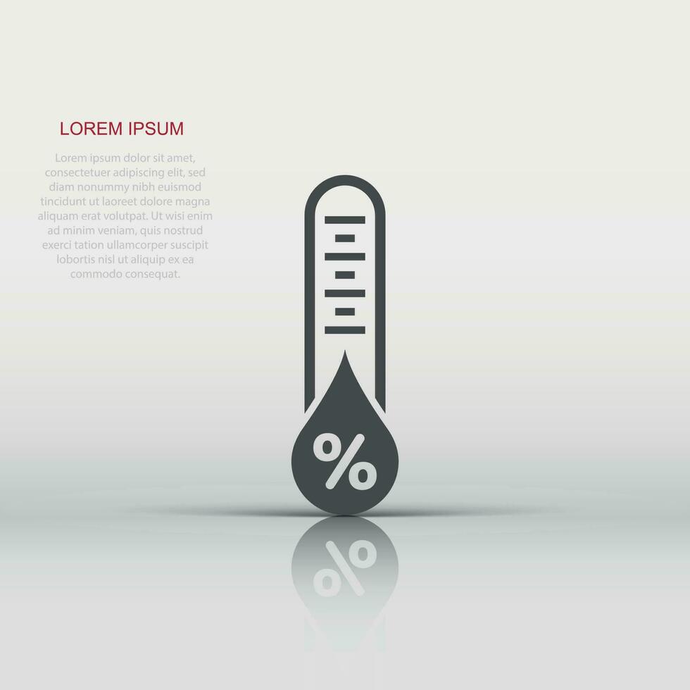 Humidity icon in flat style. Climate vector illustration on white isolated background. Temperature forecast business concept.