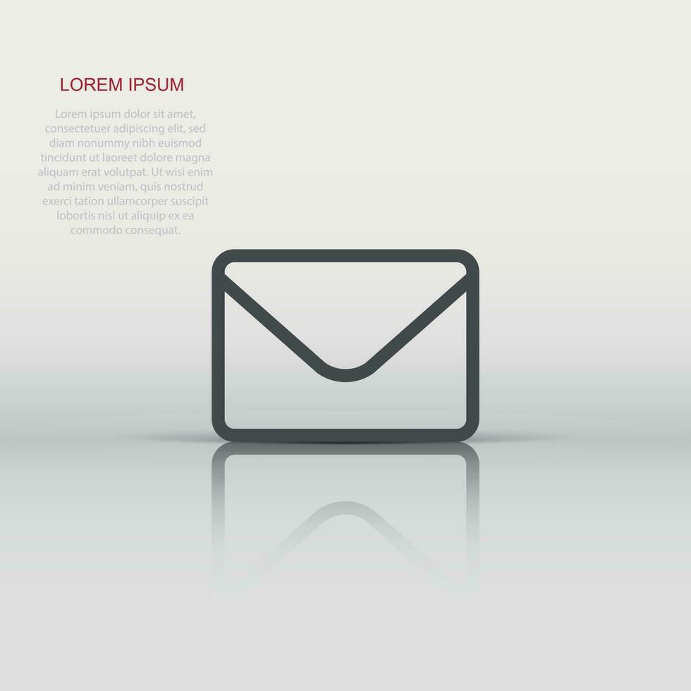 Mail envelope icon in flat style. Receive email letter spam vector illustration on white isolated background. Mail communication business concept.